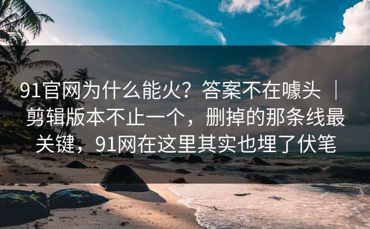 91官网为什么能火？答案不在噱头 ｜ 剪辑版本不止一个，删掉的那条线最关键，91网在这里其实也埋了伏笔